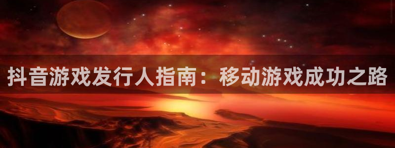 新宝gg账号首页：抖音游戏发行人指南：移动游戏成功之路
